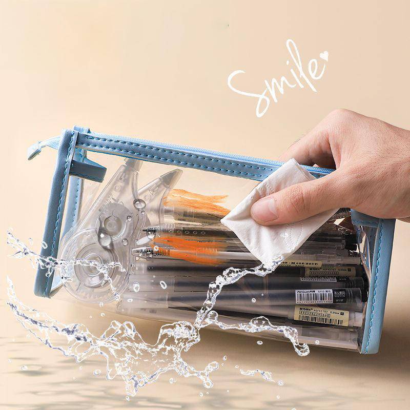 ⭐ iLado ⭐  Hoàn toàn minh bạch Túi đựng bút trong suốt cute túi nilong/PVC túi zip nhỏ hộp vải đựng đồ Hộp đựng hộp bút hologram bút cute bọc zip tiểu an văn phòng phẩm Đa Dụng túi đựng đồ dùng cá nhân hình