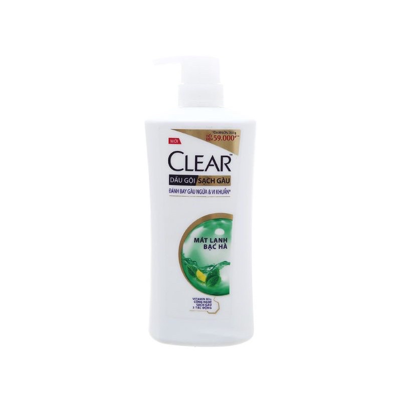 Dầu Gội Sạch Gàu Clear Mát lạnh Bạc Hà 630g