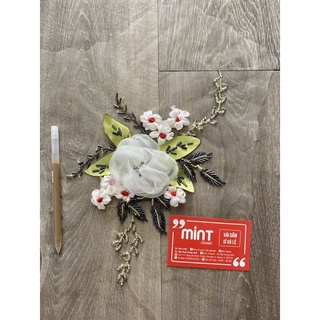 Hoa voan cườm ruy băng kết áo dài, đầm, váy