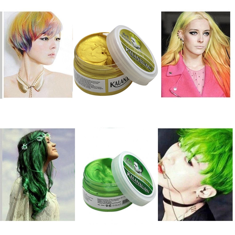 Fashion Temporary Color Dye Mud Salon Hair Wax Cream Styling Modeling Pomade Sliver Grandma Green Hair Dye