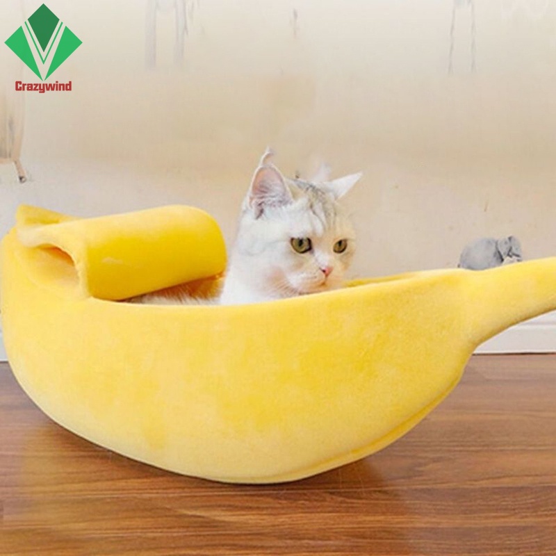 Giường ngủ mềm mại hình quả chuối dễ thương dành cho mèo/ cún