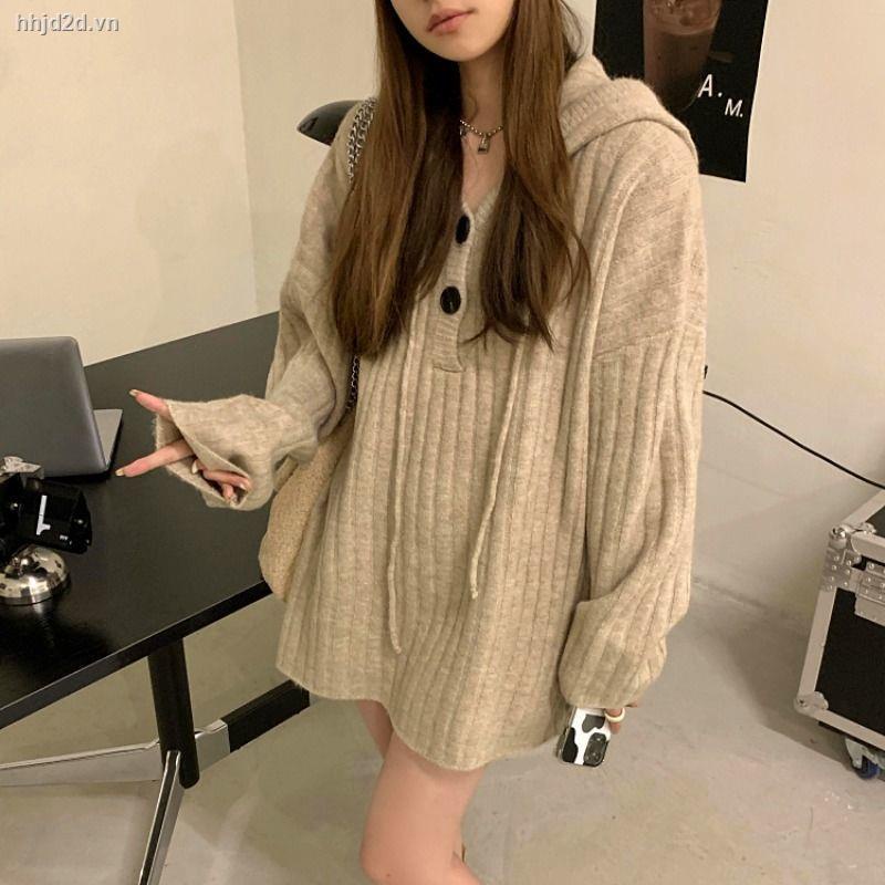 Áo Khoác Len Có Mũ Trùm Dày Dặn Phong Cách Mori Thời Trang Thu Đông Cho Nữ