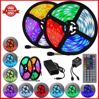 COMBO Dây đèn LED RGB 5050 5m cảm biến nhạc đổi màu trang trí quay TikTok (kèm điều khiển), phủ silicon chống nước IP65