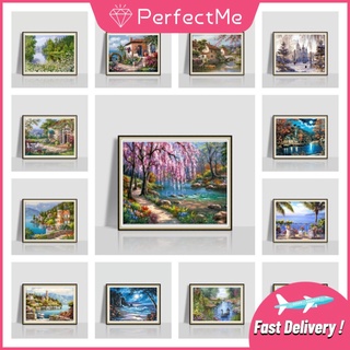 Tranh đính đá DIY 30X40CM in họa tiết phong cảnh 5D dùng cho trang trí nội thất