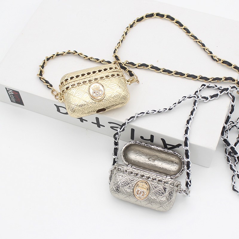 Túi Đeo Chéo Mini Một Dây Màu Đen Đính Đá Phối Dây Xích Trang Trí Hình Son Môi