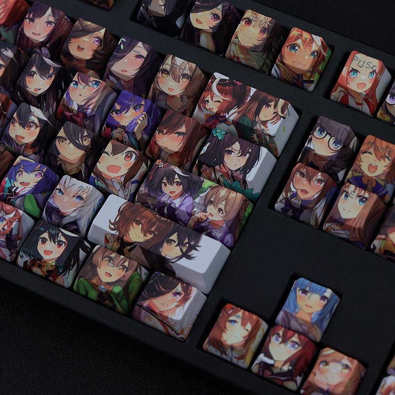 UMAMUSUME Pretty Derby theme keycap OEM profile PBT Thuốc nhuộm thăng hoa Bàn phím cơ bàn phím Anime keycap xuyên thấu Bàn phím nhẹ 108 phím