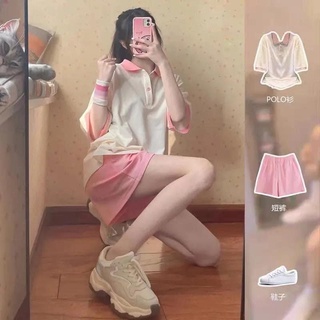 Bộ polo năng động hồng