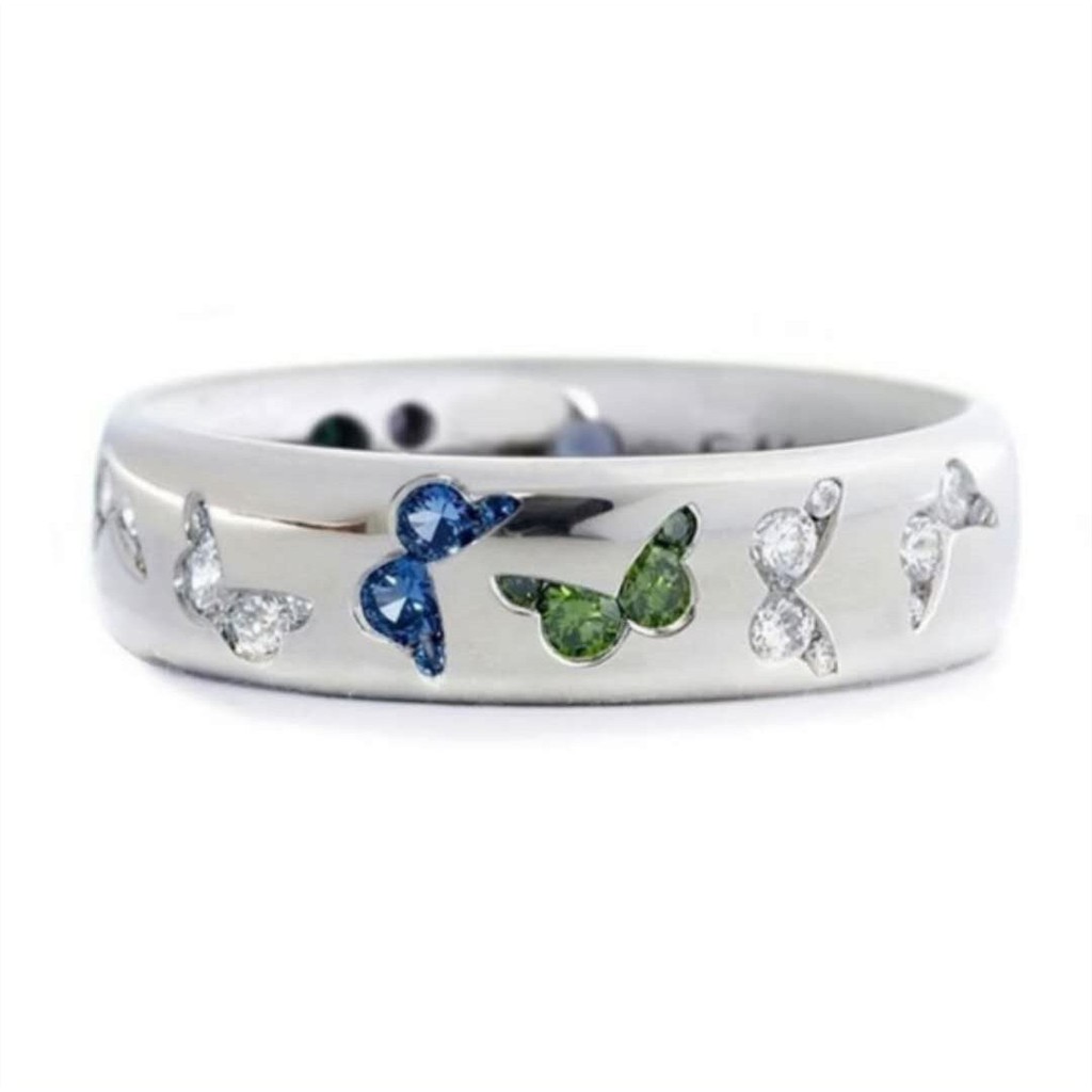 Nhẫn thời trang trang trí bươm bướm đính đá nhân tạo thanh lịch cho nữ