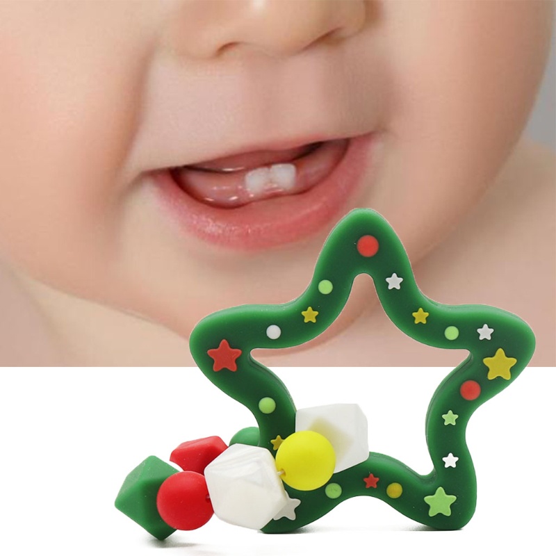 Vòng Tay Đồ Chơi Ngậm Mọc Răng Bằng Silicone Cấp Thực Phẩm Hình Ngôi Sao Năm Cánh Dành Cho Bé