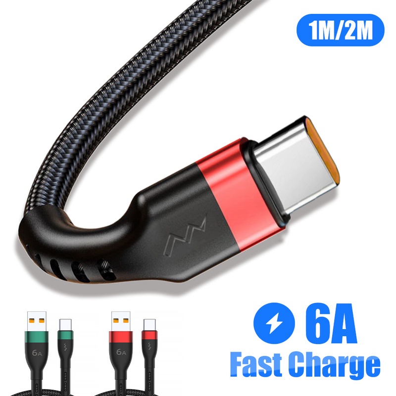 Cáp Sạc Type C 6A/ 1M 2M Cho Điện Thoại Thông Minh