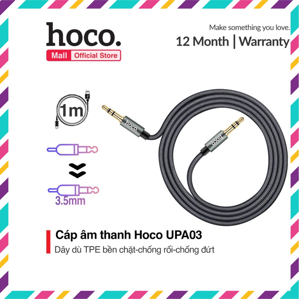 Cáp âm thanh jack 3.5mm Hoco UPA03 AUX dài 1m