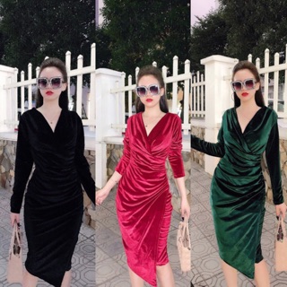 VÁY NHUNG VẠT CHÉO
