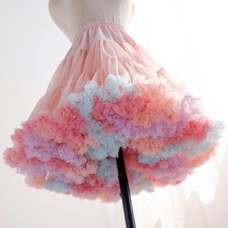 👗👗Váy Lolita mềm mại họa tiết đám mây cầu vồng 50CM