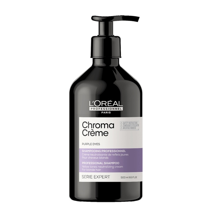 Dầu gội tím khử vàng cực mạnh L'oreal Professionnel Chroma Crème Purple Dyes Shampoo 500ml