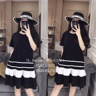 Váy bèo cute viền trắng đen