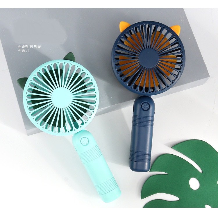 Quạt cầm tay Mini tích điện gập 90 độ mã G8800 hình tai thú | BigBuy360 - bigbuy360.vn