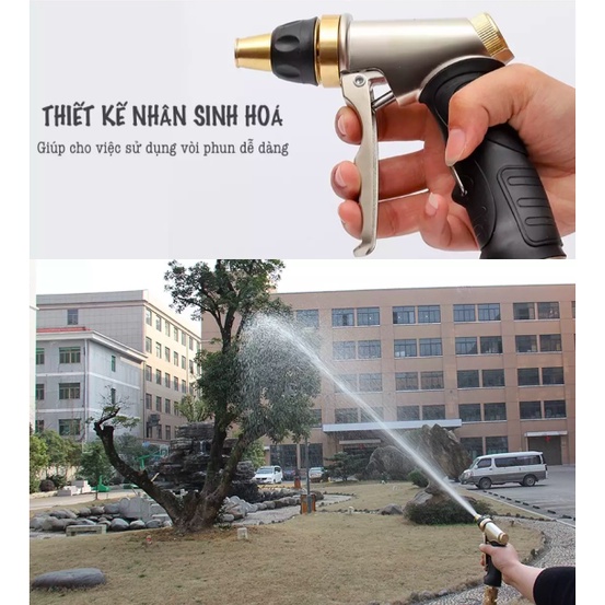 Vòi tưới cây, vòi rửa xe đa năng bằng kim loại LIONGKING RC235