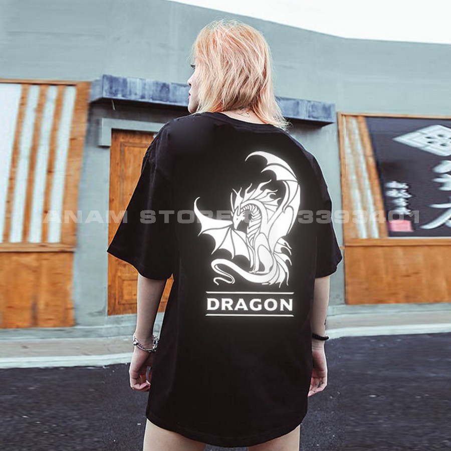 Áo thun Phản Quang Tay Lỡ Nam Nữ Rồng Bạc