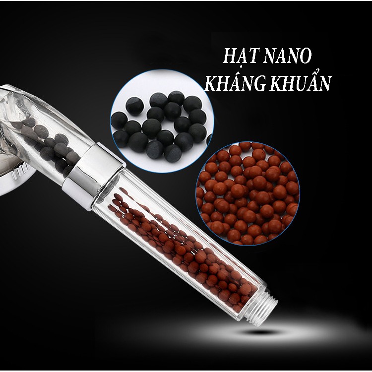 Bộ vòi tắm hoa sen tăng áp công nghệ nano kèm dây,không kèm đế