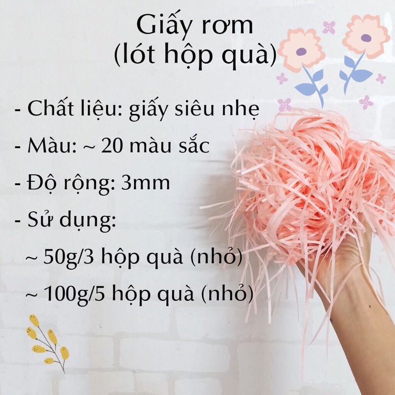 [ĐỦ MÀU] Giấy rơm lót hộp quà (50g/100g)