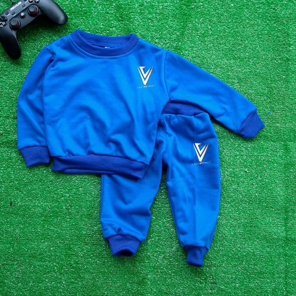 (Products Dnwbb) Áo SWEATER LOGO VCRL Thể Thao Hợp Xu Hướng Cho Nam Và Nữ 5-10 Tuổi Màu Xanh NAVY RCQ