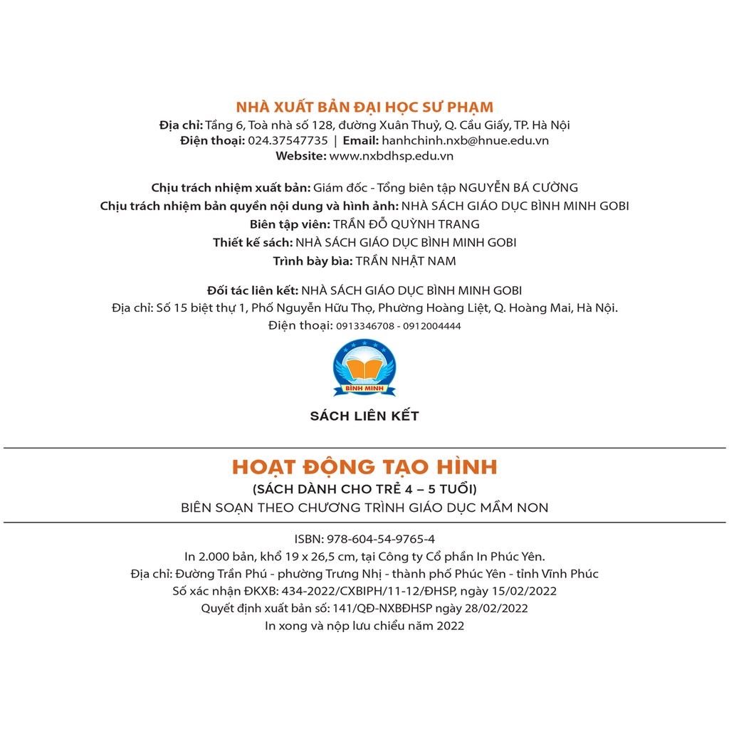 Sách Hoạt động tạo hình - sách mầm non cho trẻ 4 - 5 tuổi