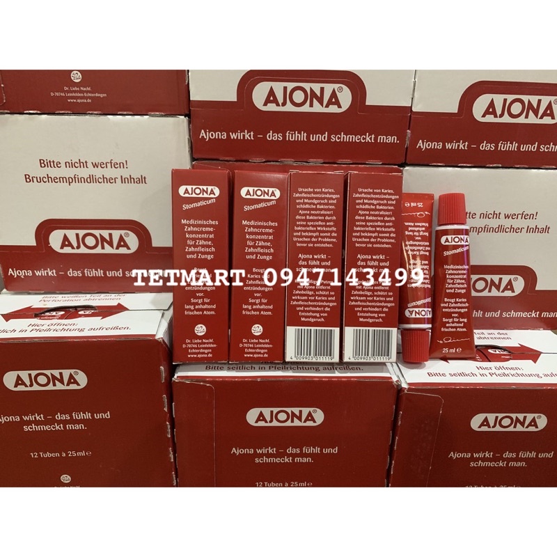 Kem đánh răng y tế Ajona Đức 25ml, chống hôi miệng, chống tạo vôi răng, mảng bám, chống sâu răng, bệnh nha chu