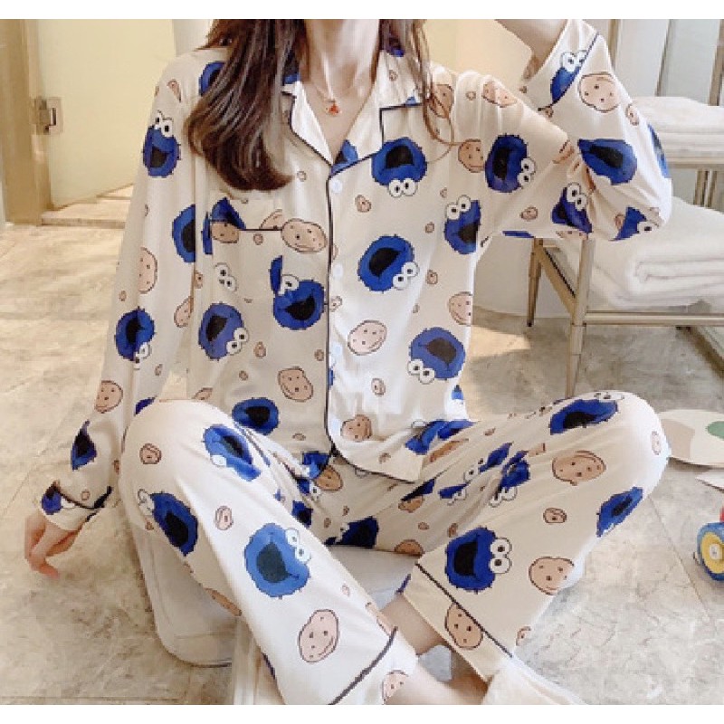 Bộ PIJAMA cao cấp dễ thương dày ấm quần dài tay dài