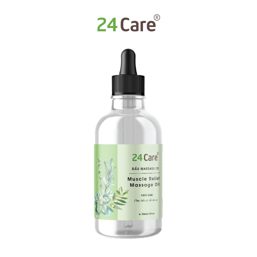 Dầu masage tinh dầu 24Care phục hồi cơ, tốt cho da - NAM NỮ (30ml)