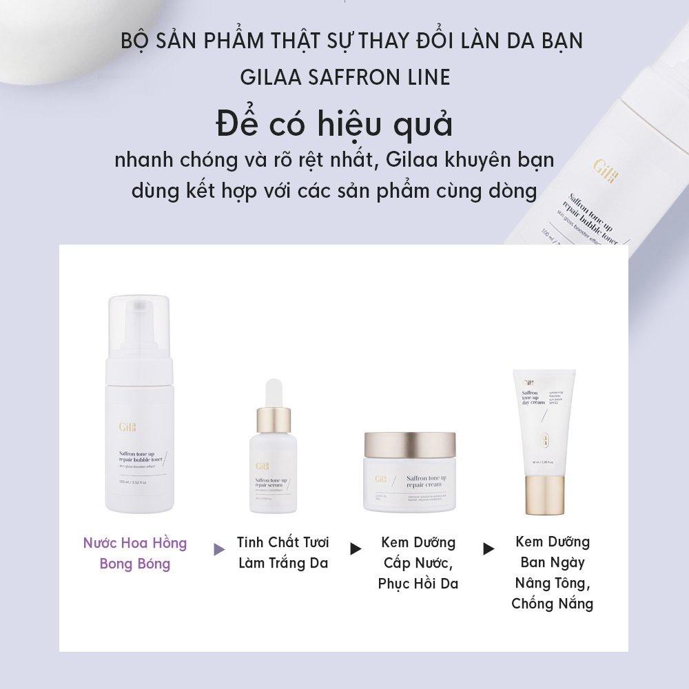 [Tặng 1 hộp Collagen]Bộ 4 sản phẩm dưỡng trắng và phục hồi da Gilaa Saffron Tone Up Repair