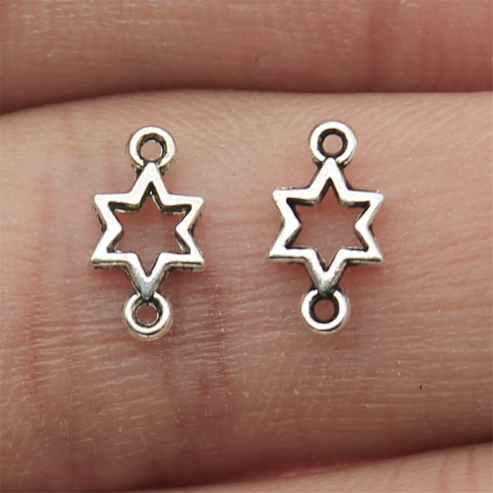 CHARMS Set 100 Ngôi Sao Nối Đồ Trang Sức 5x10mm