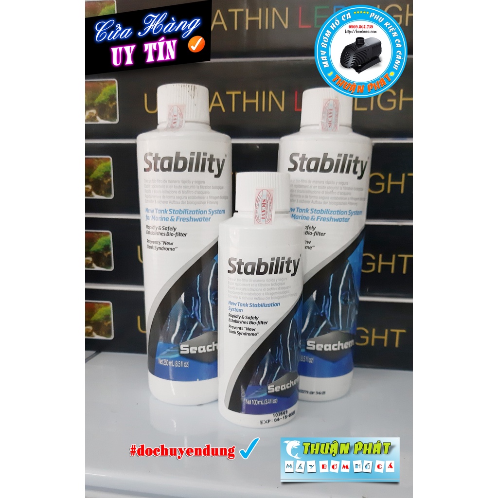 Vi sinh sống SEACHEM Stability 100ml và 250ml - Cung cấp vi sinh Cho Hồ Cá