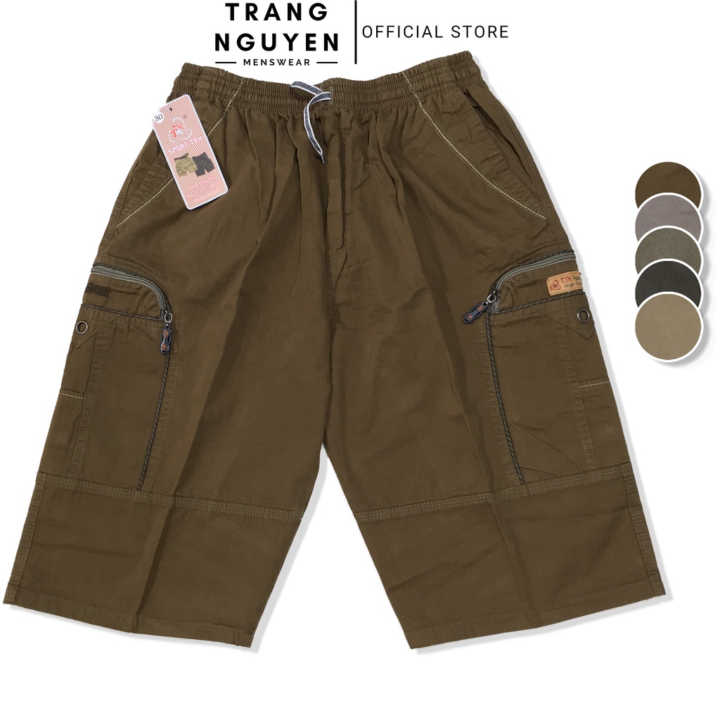 Quần Short Lửng Nam Kaki Túi Hộp Lưng Thun Form Rộng Co Dãn Cao Cấp ShK_THLT