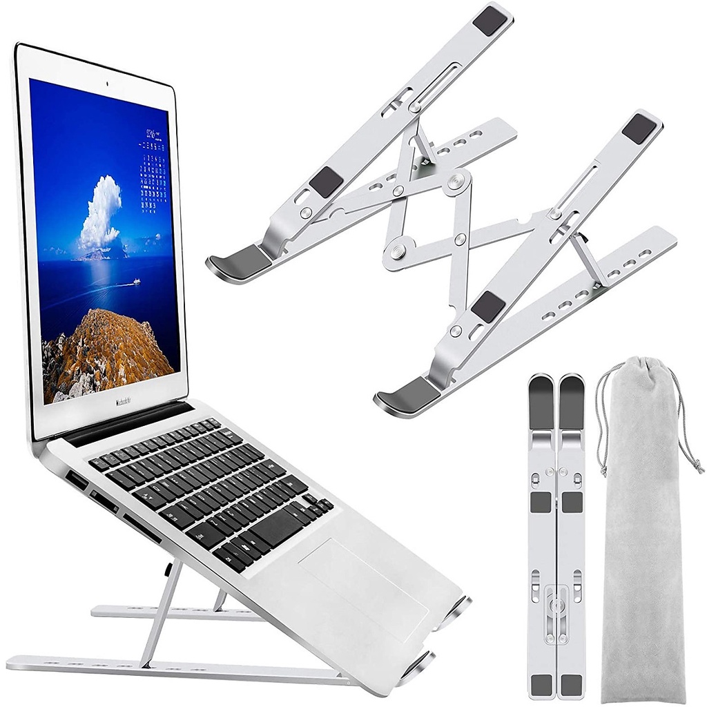 Giá đỡ Laptop, macbook, ipad Rhino KL101, kệ tản nhiệt nhôm cao cấp, gấp gọn, tặng kèm túi đựng