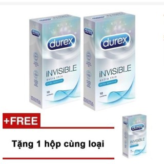 ComBo 2 Hộp Durex Invisible Extra Thin - Tặng 1 Hộp Cùng Loại.