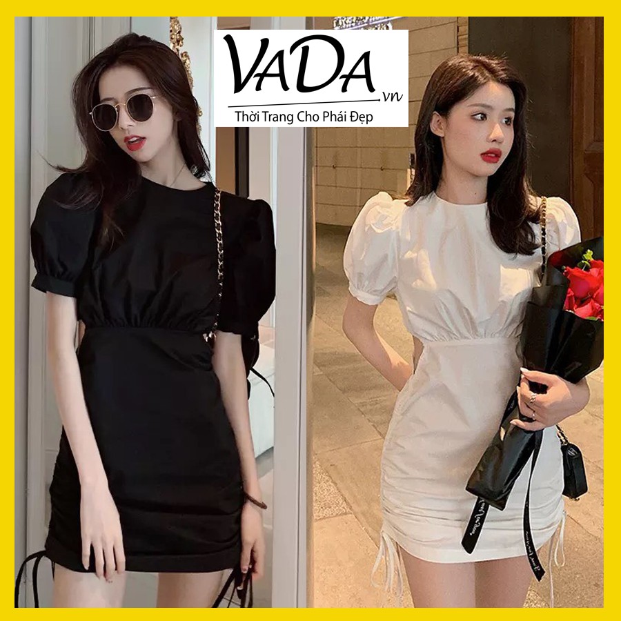 Đầm body đẹp cổ tròn , rút dây khoét eo mặc đi dạo phố, dự tiệc rất xinh, nhẹ nhàng cuốn hút mọi ánh nhìn VADA - Đ123