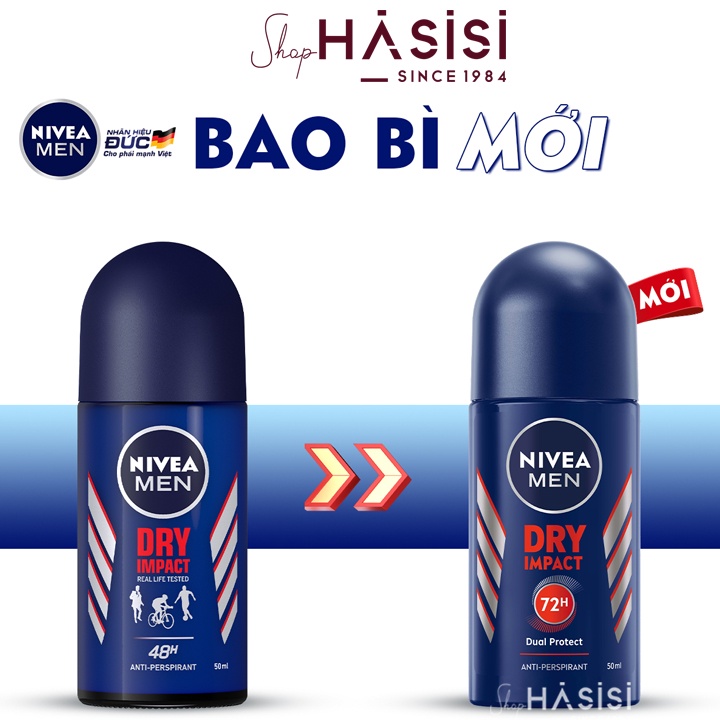 Lăn Khử Mùi Khô Thoáng Nivea - Men Dry Impact Anti-Perspirant 50ml