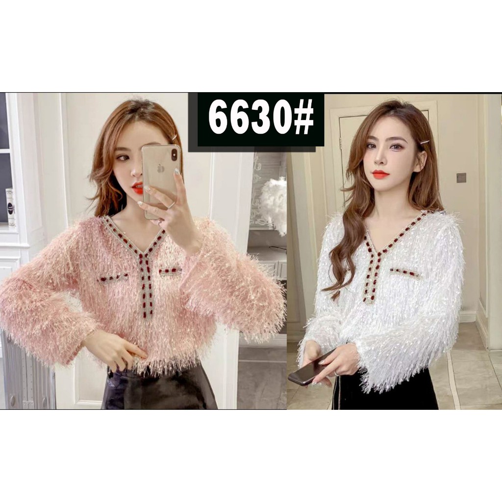 Áo khoác lông vũ KOREAN BLOUSE OUTFIT RAJUT mới cho nữ IMPORT EDV-6630JKT