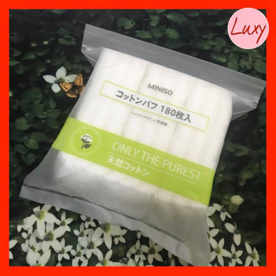 [Chính Hãng] Bông Tẩy Trang MINISO Nhật Bản Túi 180 Miếng - Luxy Cosmetics