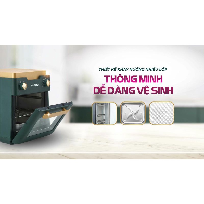 [ Chính Hãng ] Nồi chiên không dầu Mutosi MF-98C, nồi chiên đa năng