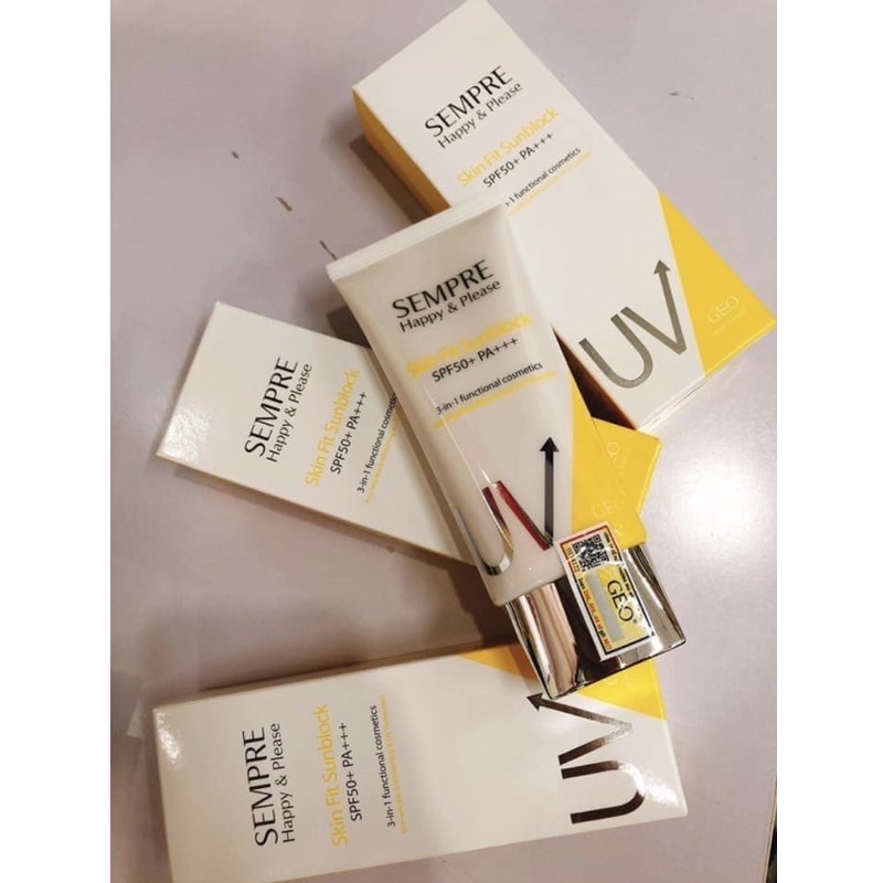 🌻KEM CHỐNG NẮNG GEO LAMY SEMPRE_HAPPY & PLEASE_SKIN_FIT SUNBLOCK SPF50+ PA+++😍😍