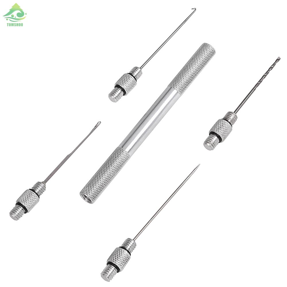 [TS]Carp Fishing Rigging Bait Needle Kit Tool Set Bait Boilie Drill Stringer Needle with Line Scissors