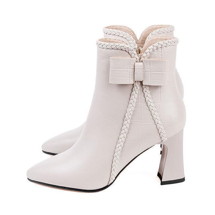 Giày bốt gót cao OFF-WHITE thời trang mùa đông 2020 cho nữ