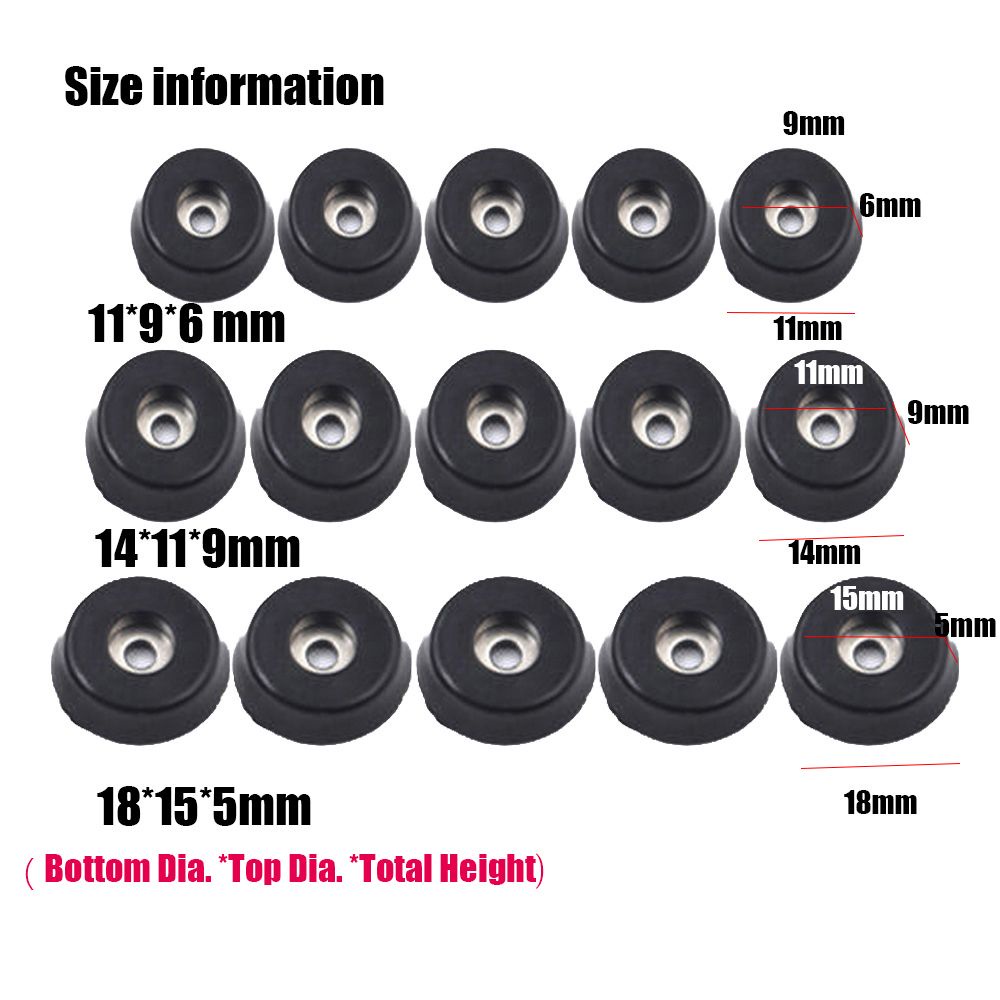 Set 20 Miếng Lót Chân Bàn Ghế Chống Trượt 18x15 X 5mm14x11 X 9mm11x9 X 6mm