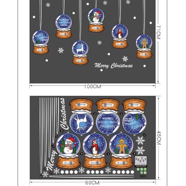 Decal dán tường Noel - Cầu Tuyết Xanh Biển