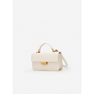 Vascara Túi Xách Khóa Cài Kim Loại Vân Da Cá Sấu - SAT 0294 - Màu Kem