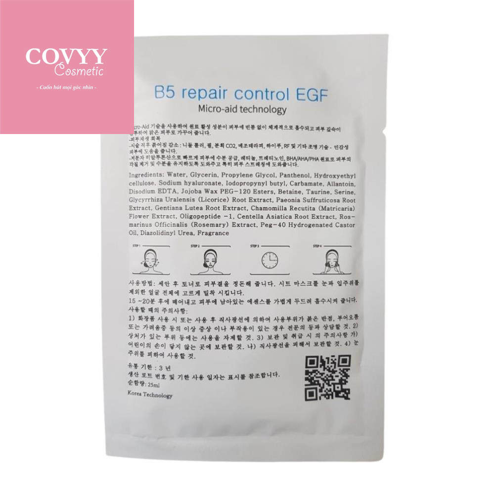CHÍNH HÃNG - Mặt nạ B5 Yuejin Repair Control EGF 24k Gold phục hồi, cấp ẩm, làm dịu da ngừa lão hóa, nếp nhăn - Hàn Quốc