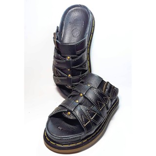 Dép Nam quai ngang Doctor Dr.Martens da bò cao cấp hàng VNSX - Đế Lót Da Bò- Mã D1