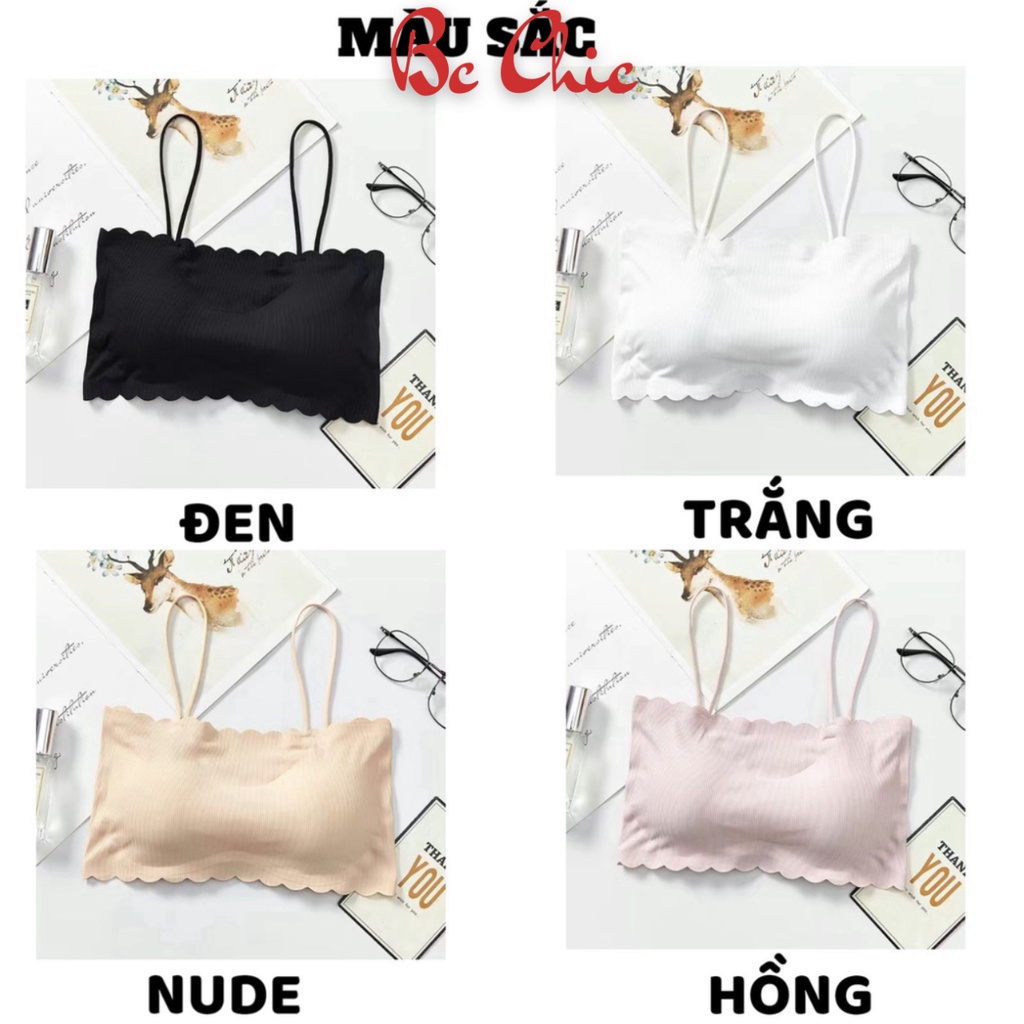 Áo Bra Nữ su gân viền sóng Không Gọng Nâng Ngực tôn vòng một gợi cảm mẫu B235 BC_CHIC LINGERIE