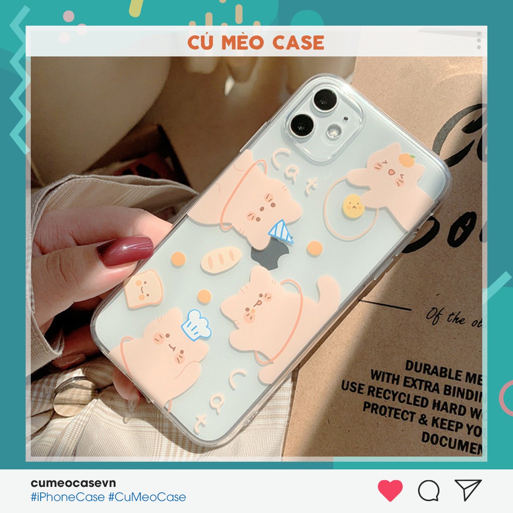 Ốp mèo đầu bếp dẻo trong dành cho iPhone 7 8  7 Plus 8 Plus  X Xs Xr XsMax iPhone 11 11 Pro 11 Promax
